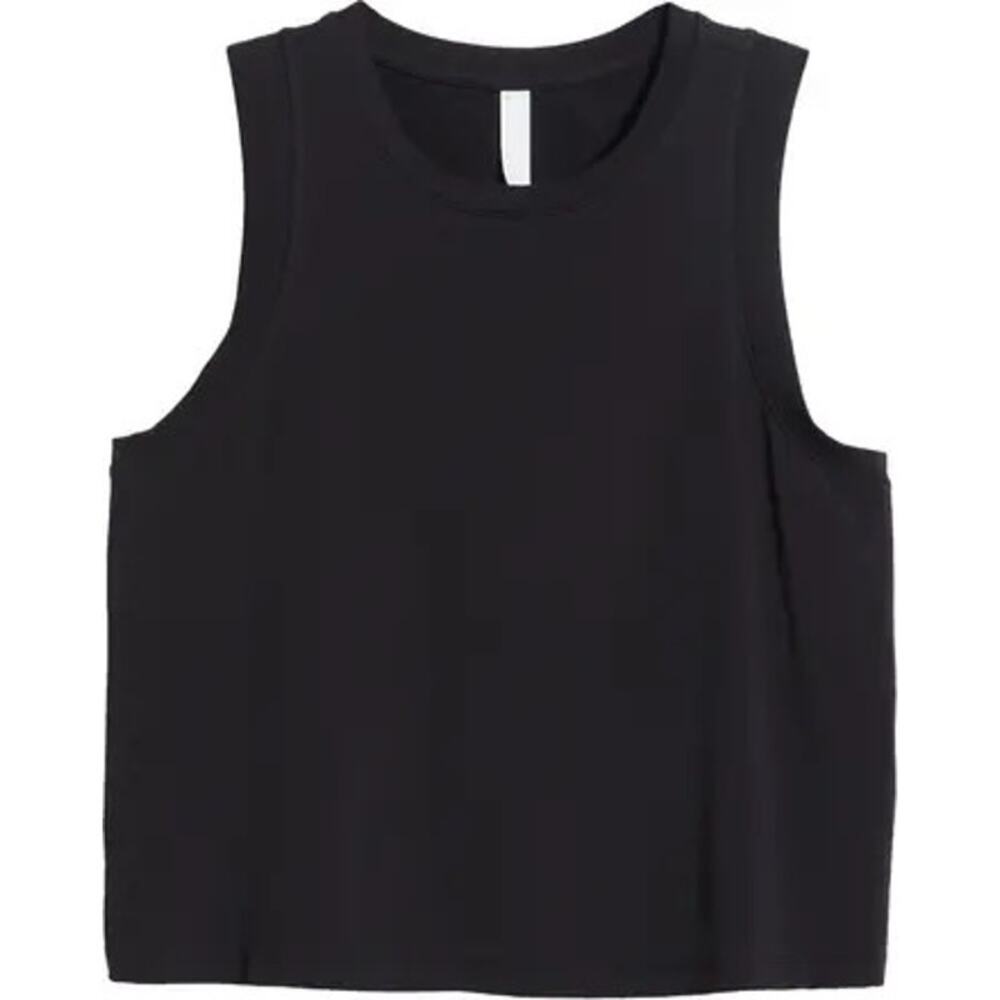 Zella by Nordstrom Tank in Black Ribbed neckline, armholes and hem. A15